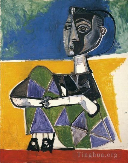 巴勃罗·毕加索 当代油画作品 -  《杰奎琳·阿西,1954》