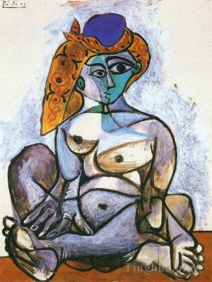 巴勃罗·毕加索的当代艺术作品《Jacqueline,nue,au,bonnet,turc,1955》
