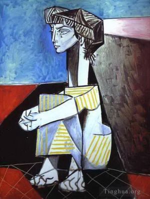 巴勃罗·毕加索的当代艺术作品《杰奎琳双手交叉,1954》