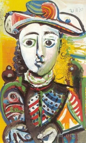 巴勃罗·毕加索 当代油画作品 -  《年轻女子,1970》