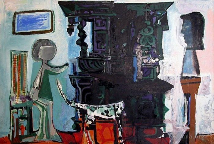 巴勃罗·毕加索 当代油画作品 -  《沃韦纳尔格自助餐,1959》