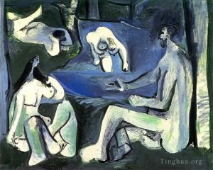 巴勃罗·毕加索的当代艺术作品《马奈草丛上的晚宴,7,1961》