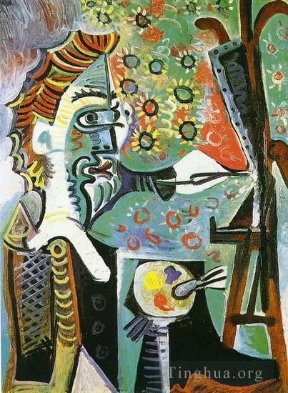 巴勃罗·毕加索 当代油画作品 -  《画家,III,1963》