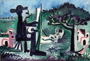 巴勃罗·毕加索的当代艺术作品《风景画与儿子模型,II,1963》