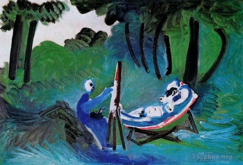 巴勃罗·毕加索作品《风景画与儿子模型,III,1963》
