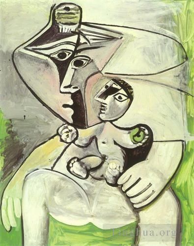 巴勃罗·毕加索 当代油画作品 -  《《女人和孩子的母亲》,1971》