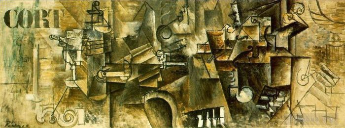 巴勃罗·毕加索 当代油画作品 -  《钢琴上的自然死亡,CORT,1911》