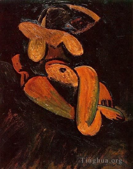 巴勃罗·毕加索 当代油画作品 -  《努沙发,2,1908》