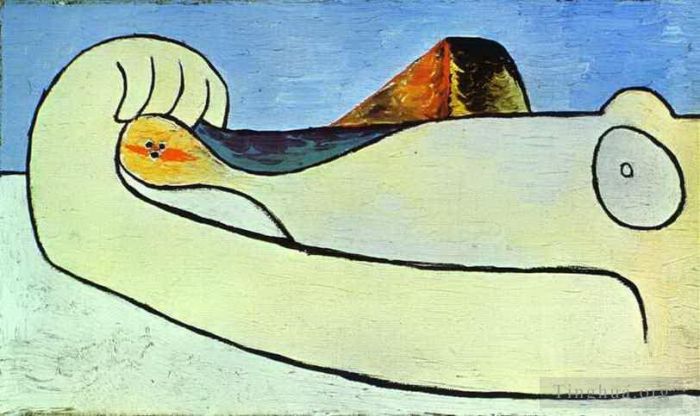 巴勃罗·毕加索 当代油画作品 -  《海滩上的裸体,2,1929》