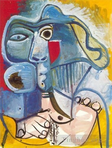 巴勃罗·毕加索 当代油画作品 -  《Nue,assise,au,开头部分,1971》
