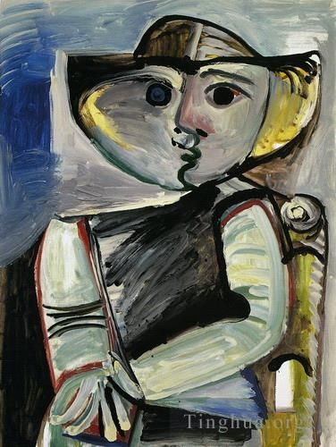 巴勃罗·毕加索 当代油画作品 -  《女性角色,1971》