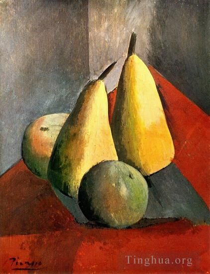 巴勃罗·毕加索 当代油画作品 -  《Poires,et,Pommes,1908》