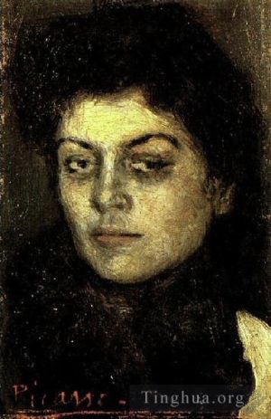 巴勃罗·毕加索的当代艺术作品《洛拉·鲁伊斯·毕加索肖像,1901》
