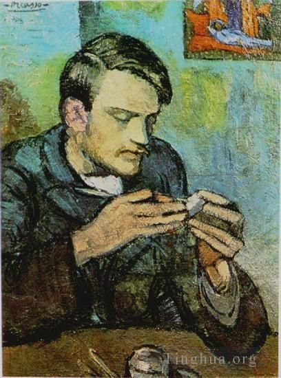 巴勃罗·毕加索 当代油画作品 -  《马特乌·费尔南德斯·德索托肖像,1901》