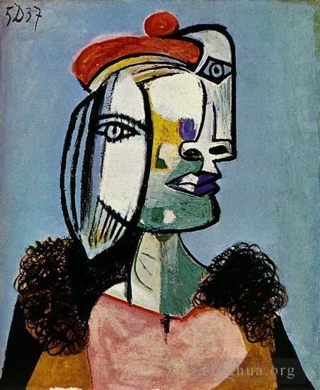 巴勃罗·毕加索 当代油画作品 -  《女性肖像,1937》