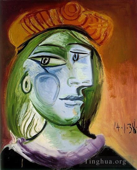 巴勃罗·毕加索 当代油画作品 -  《女性肖像,1938,2》