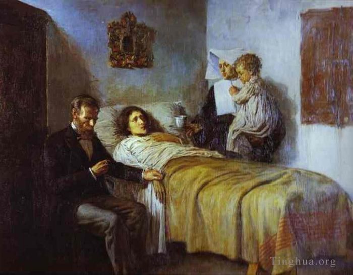 巴勃罗·毕加索 当代油画作品 -  《科学与慈善,1897》