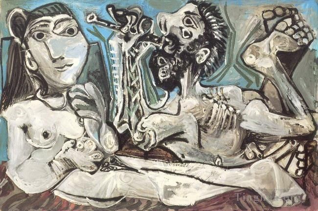 巴勃罗·毕加索 当代油画作品 -  《小夜曲,奥巴德,3,1967》