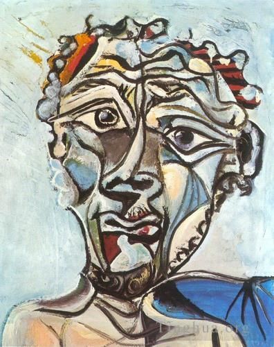 巴勃罗·毕加索 当代油画作品 -  《男人与人2,1971》
