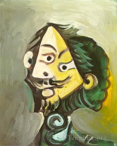 巴勃罗·毕加索 当代油画作品 -  《男人与人,5,1971》