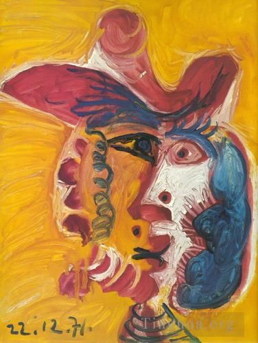 巴勃罗·毕加索 当代油画作品 -  《人类之战,93,1971》
