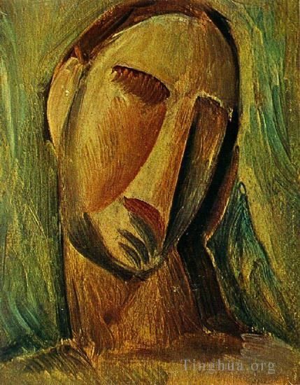 巴勃罗·毕加索 当代油画作品 -  《女人的背影,1908》