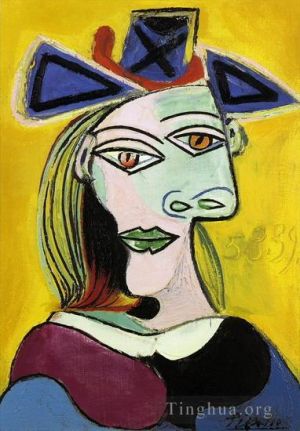 巴勃罗·毕加索的当代艺术作品《蓝色起首的女人与鲁班红,1939》