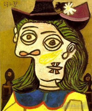 巴勃罗·毕加索的当代艺术作品《淡紫色起首的女人头像,1939》
