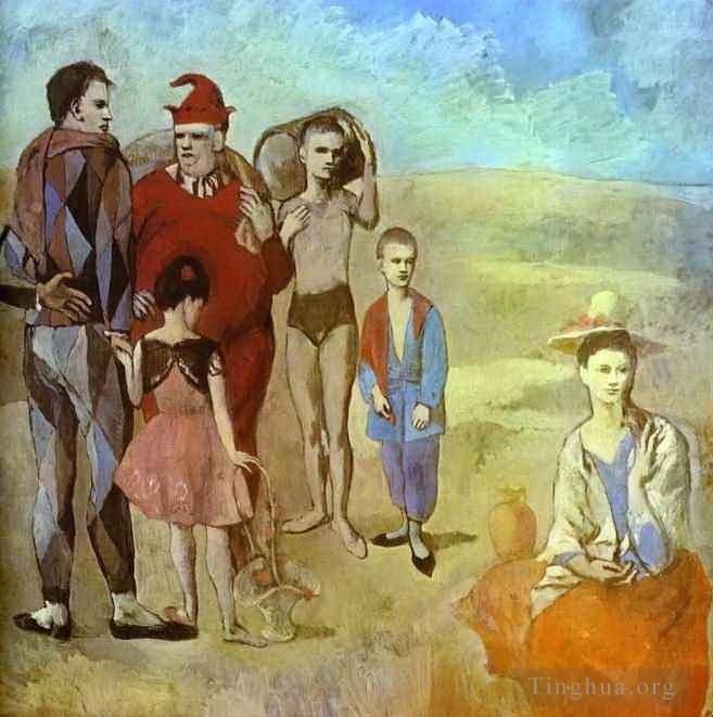 巴勃罗·毕加索 当代油画作品 -  《萨尔廷班克斯家族,1905》