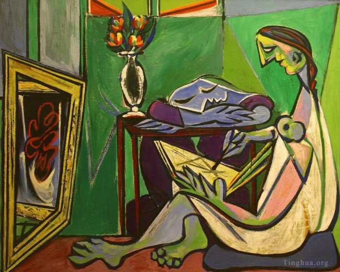 巴勃罗·毕加索 当代油画作品 -  《缪斯,1935》