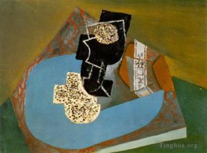 巴勃罗·毕加索的当代艺术作品《1914,年餐桌上的烟草混合物》