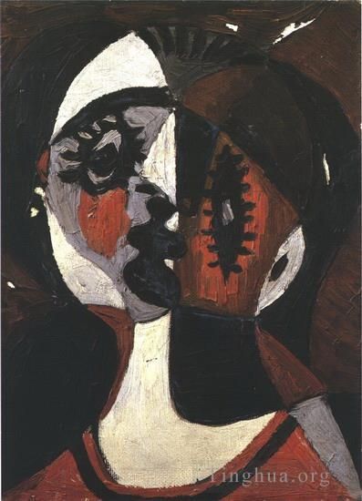 巴勃罗·毕加索 当代油画作品 -  《面貌,1926》
