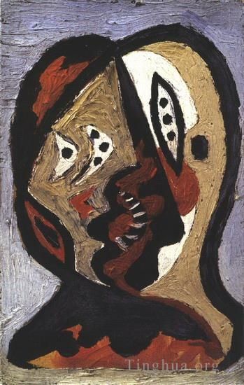 巴勃罗·毕加索 当代油画作品 -  《面貌,2,1926》