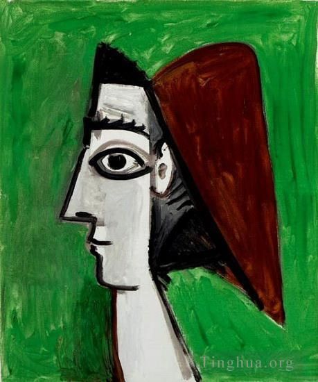 巴勃罗·毕加索 当代油画作品 -  《1960年维萨吉女性形象》