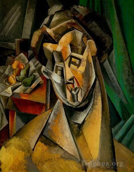 巴勃罗·毕加索 当代油画作品 -  《梨子女人,1909》