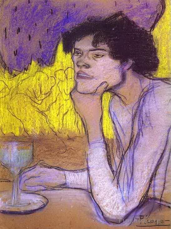 巴勃罗·毕加索 当代各类绘画作品 -  《苦艾酒,1901》
