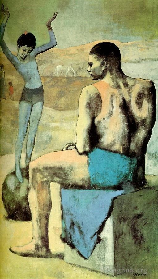 巴勃罗·毕加索 当代各类绘画作品 -  《球上的杂技演员,1905》