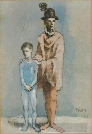 巴勃罗·毕加索 当代各类绘画作品 -  《Acrobate,et,jeune,arlequin,1905》