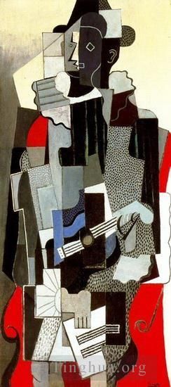 巴勃罗·毕加索 当代各类绘画作品 -  《阿勒昆,1917》