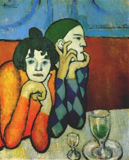 巴勃罗·毕加索 当代各类绘画作品 -  《Arlequin,等人的同伴,1901》
