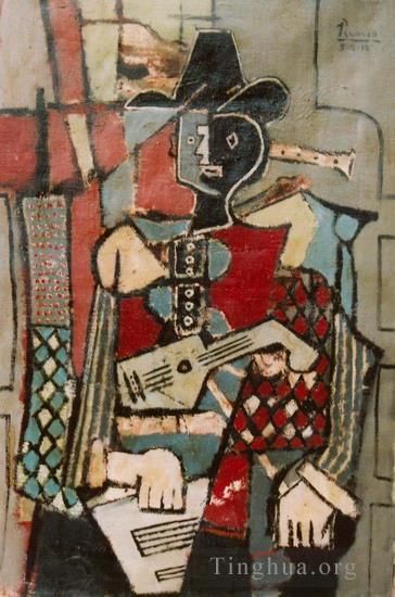 巴勃罗·毕加索 当代各类绘画作品 -  《阿勒昆1917》