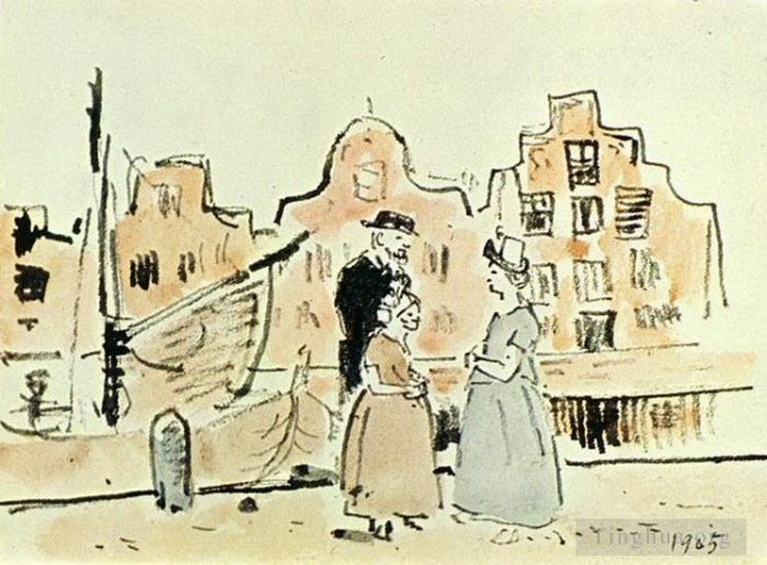 巴勃罗·毕加索 当代各类绘画作品 -  《运河边,1905》