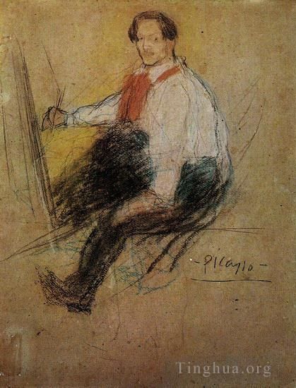 巴勃罗·毕加索 当代各类绘画作品 -  《《你的自画像》,1901》