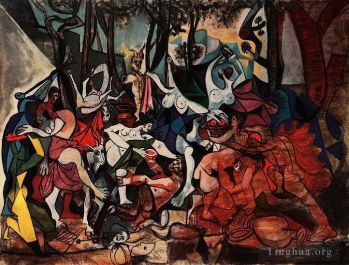 巴勃罗·毕加索 当代各类绘画作品 -  《普桑节后的酒神节,1944》