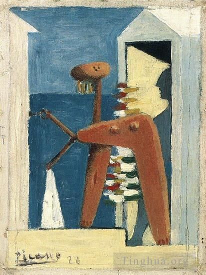 巴勃罗·毕加索 当代各类绘画作品 -  《巴涅斯和小屋,1928》