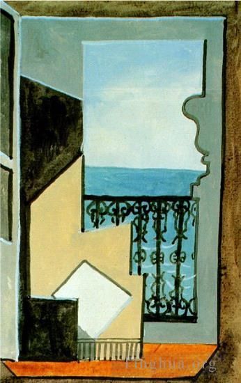 巴勃罗·毕加索 当代各类绘画作品 -  《滨海阳台,1919》