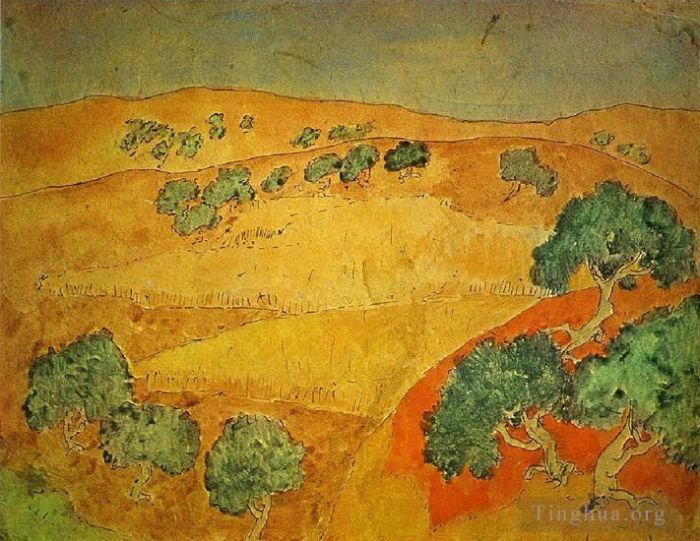 巴勃罗·毕加索 当代各类绘画作品 -  《1902,年的巴塞罗那风景》
