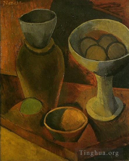 巴勃罗·毕加索 当代各类绘画作品 -  《波尔斯与拐杖,1908》
