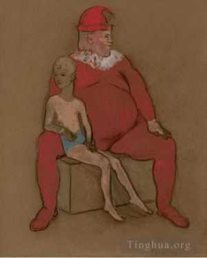 当代各类绘画作品《Bouffon et jeune acrobate 1905》