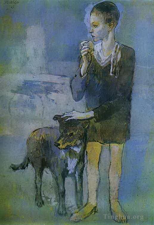 巴勃罗·毕加索 当代各类绘画作品 -  《男孩与狗,1905》